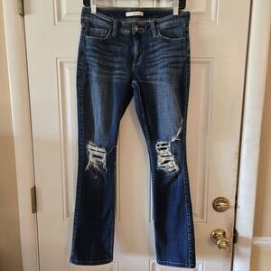 Daytrip Virgo Straight Leg Distressed Denim Womens Jeans Size 27S Low Rise Y2K